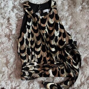 Milly Black and Gold Sleeveless Top